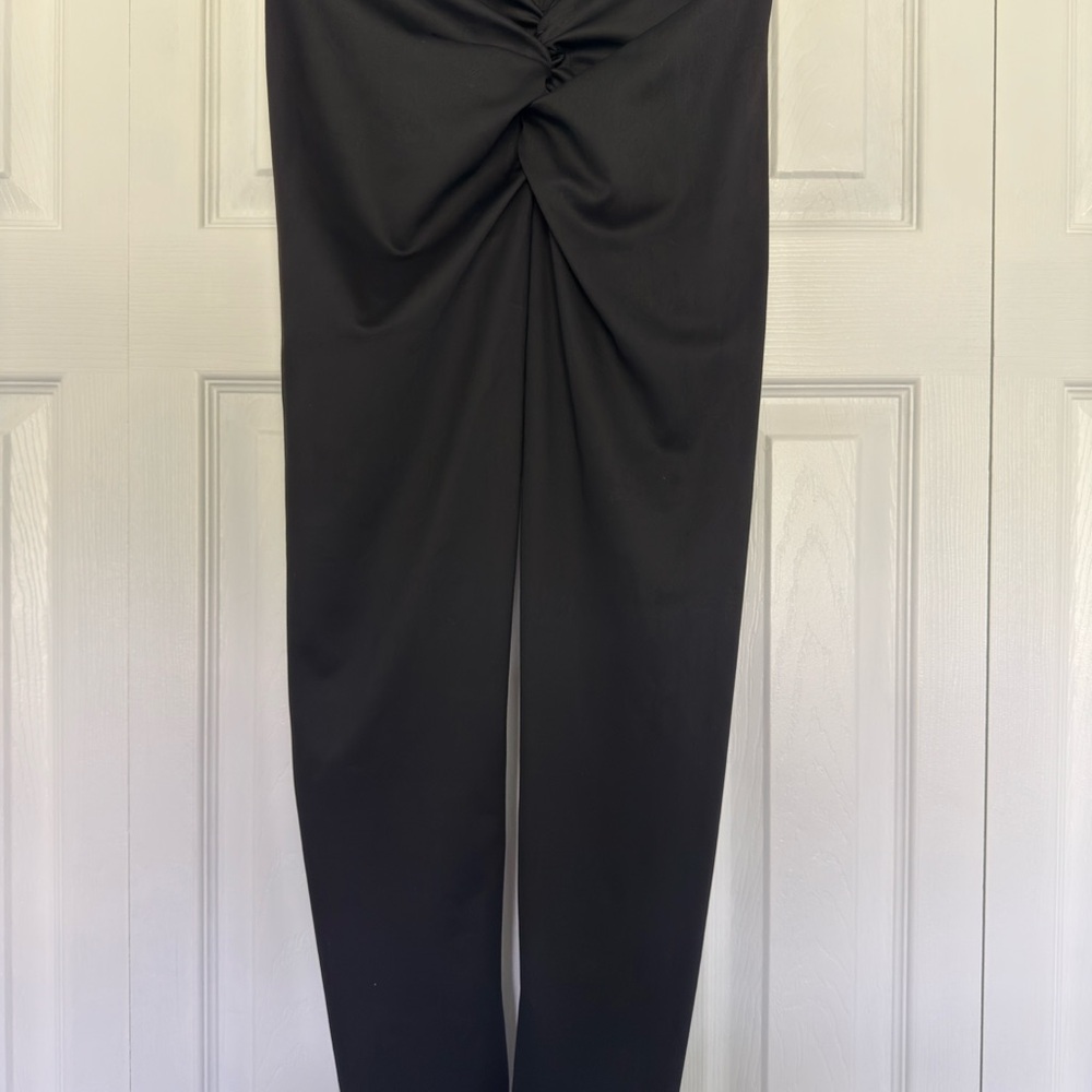 Black and Grey Scrunched Stretchy Leggings